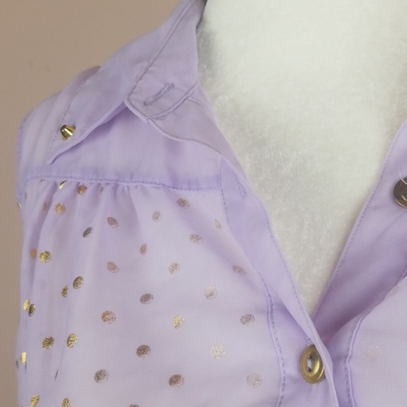 Button Up Purple Blouse - Picture 3 of 8